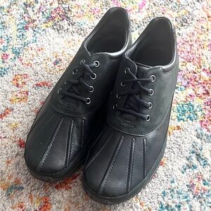 Cole Haan Black Rain and Snow Shoes with Unique Duck-Bill Design weatherproof